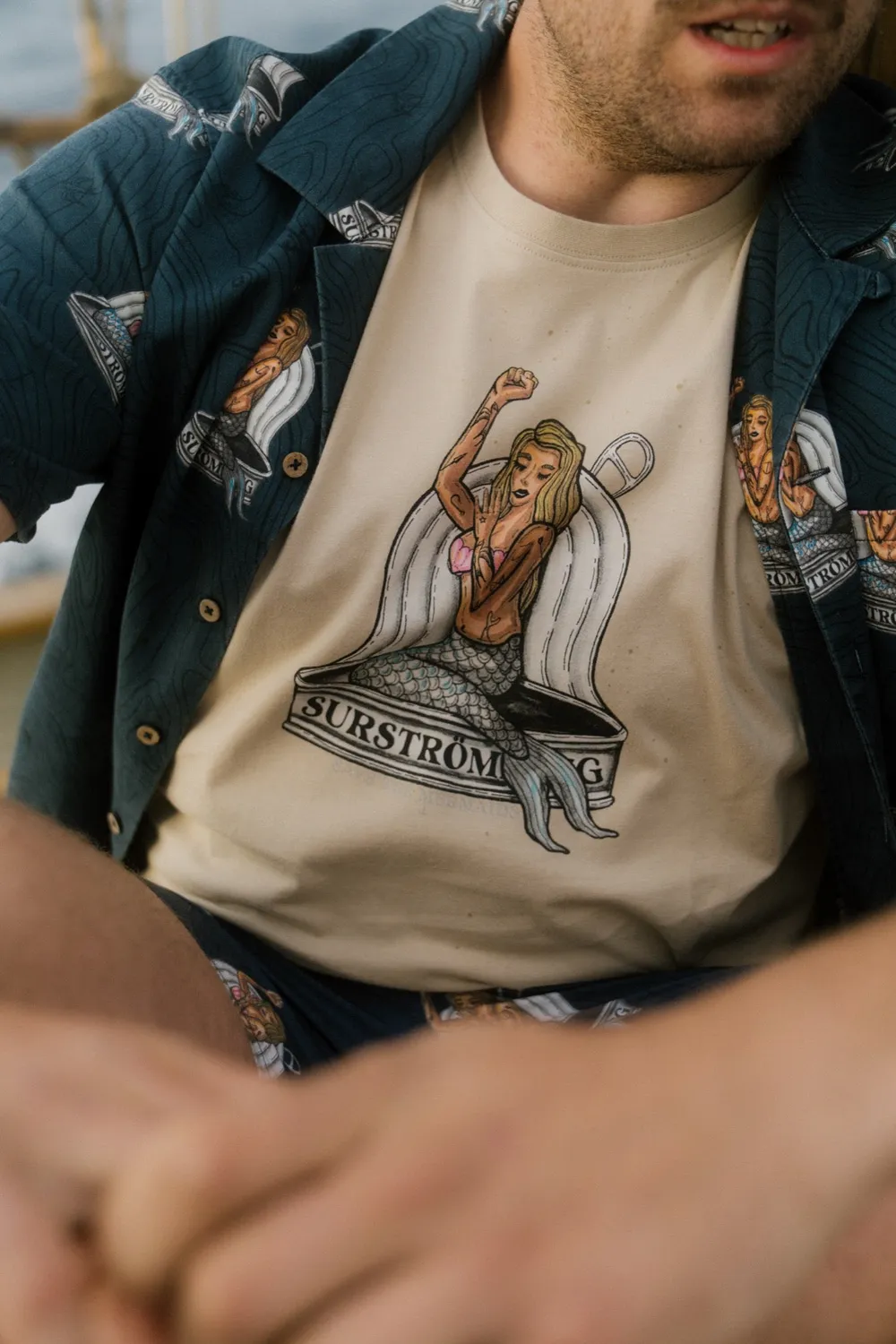 LAKOR Tinned Mermaid T-Shirt White Pepper Bio