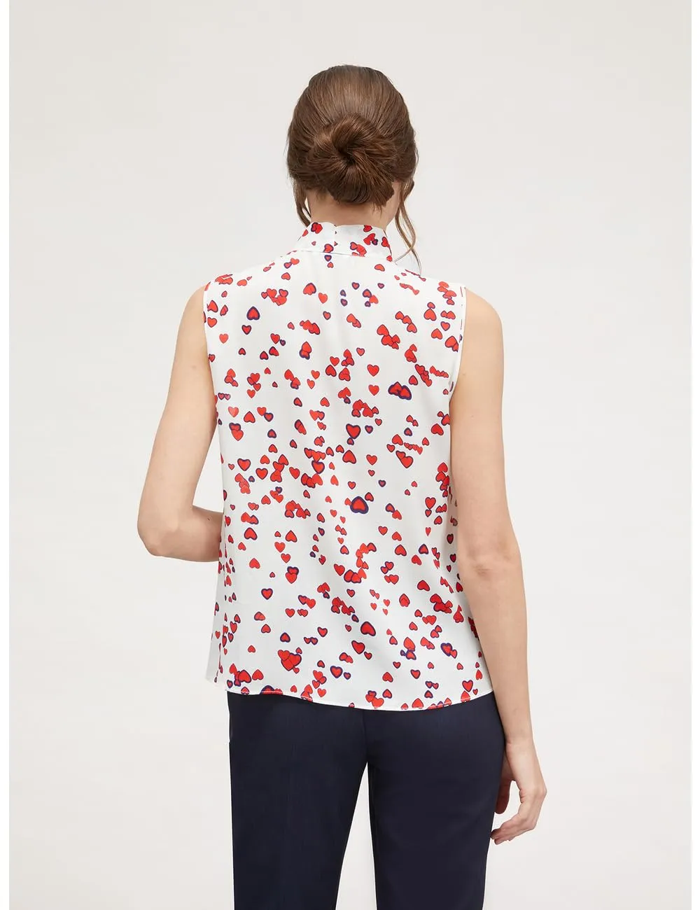 Motivi Spring Summer 24 Top Herzdruck Viskose-Krepp