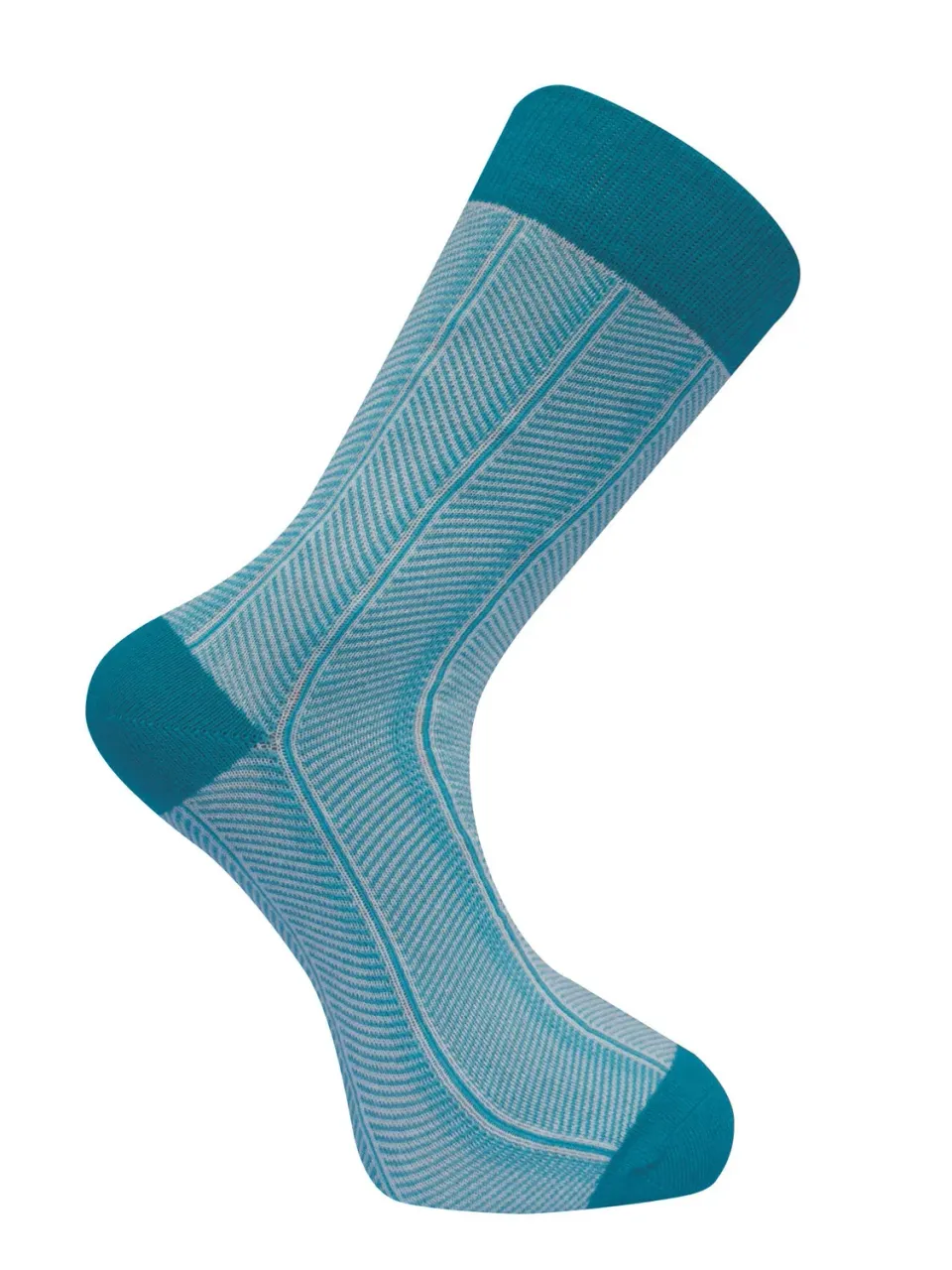 KOMODO HERRINGBONE Socken Teal Bio-Baumwolle
