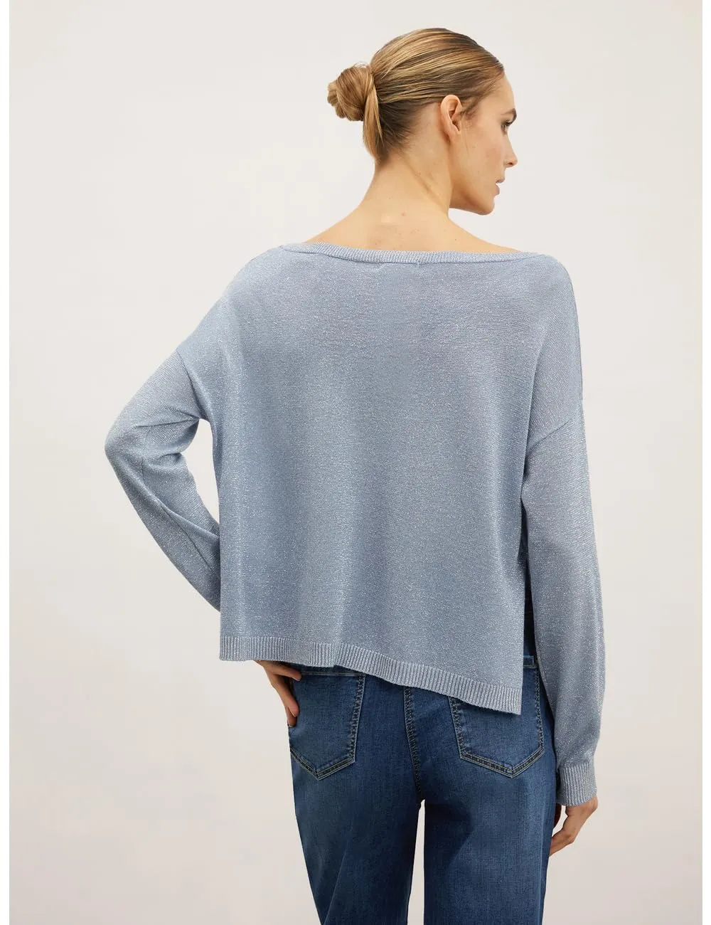 Motivi Oversize-Lurex-Pullover Pullover Viskose Glitzer