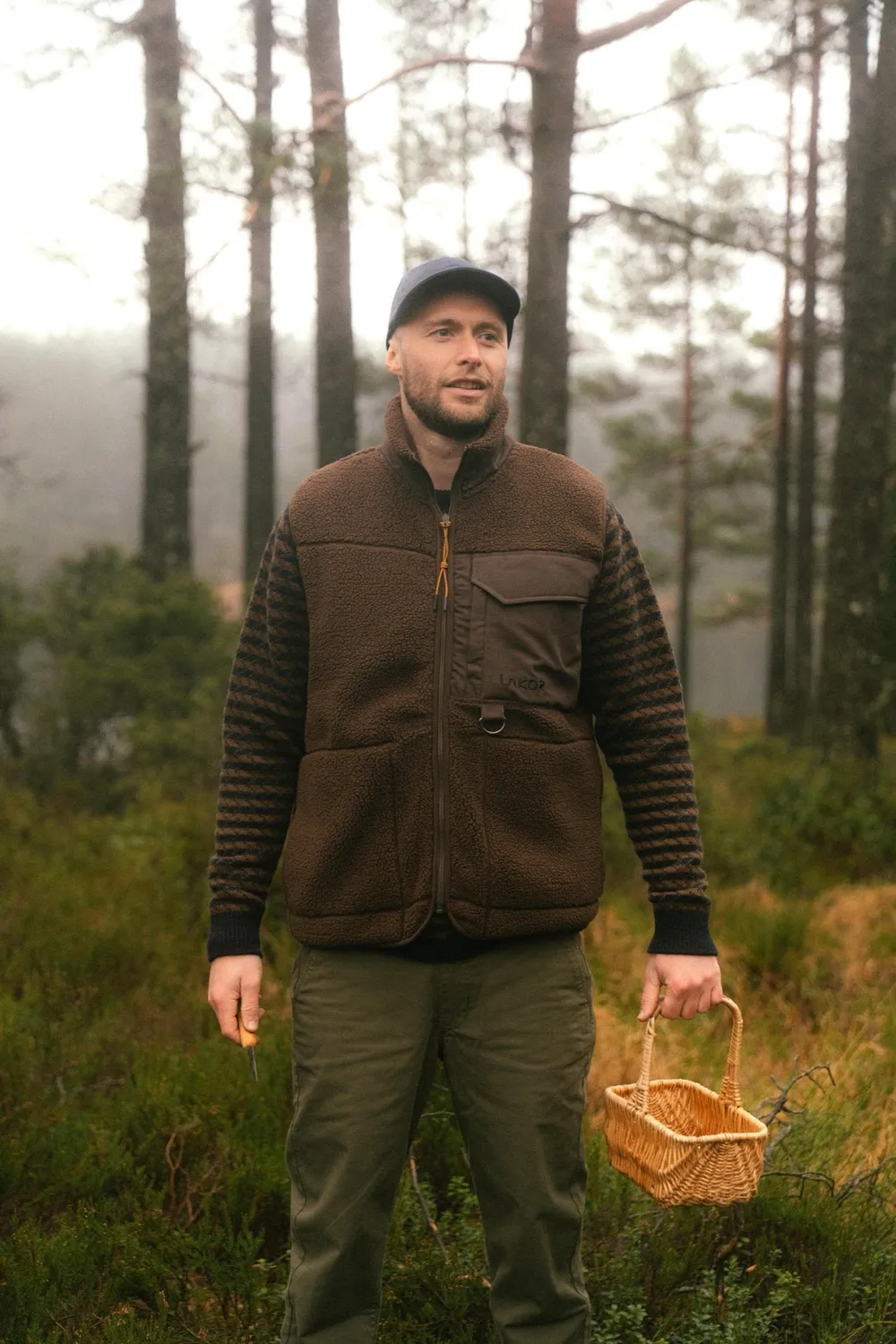 LAKOR Bear Sherpa Weste Coffee Bean Recycling-Polyester