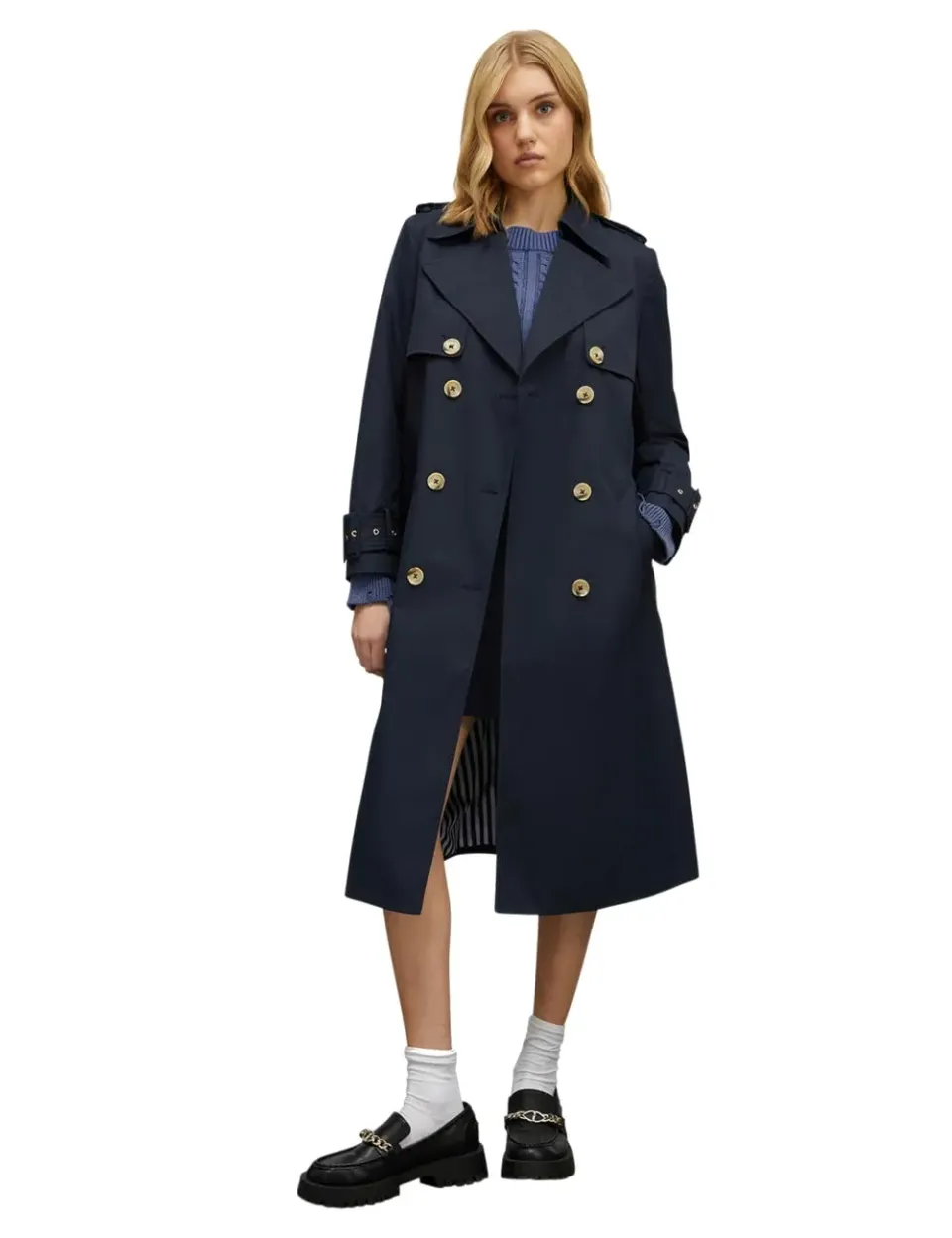 motivi Spring Summer 24 Trenchcoat zweireihig lang Gürtel