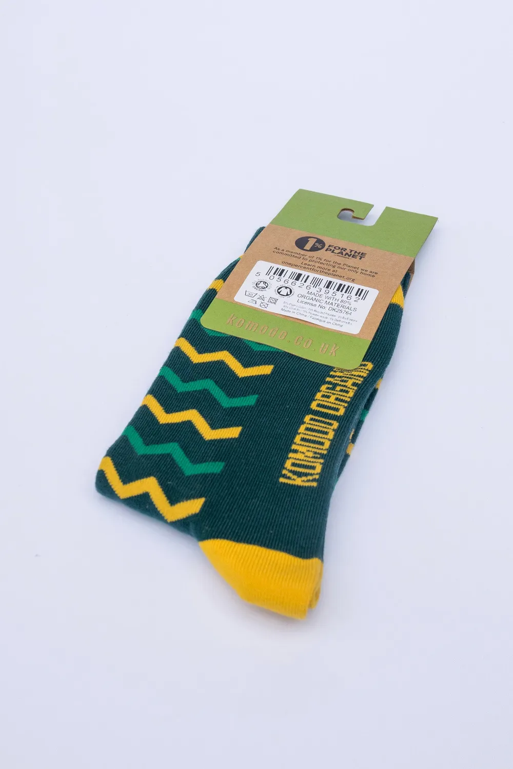 Komodo Zig Zag Socken Teal aus Bio-Baumwolle