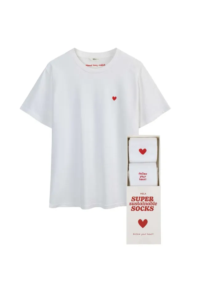 MELA PRAVIN Embroidery T-Shirt Socken Set 2 Paare vegan