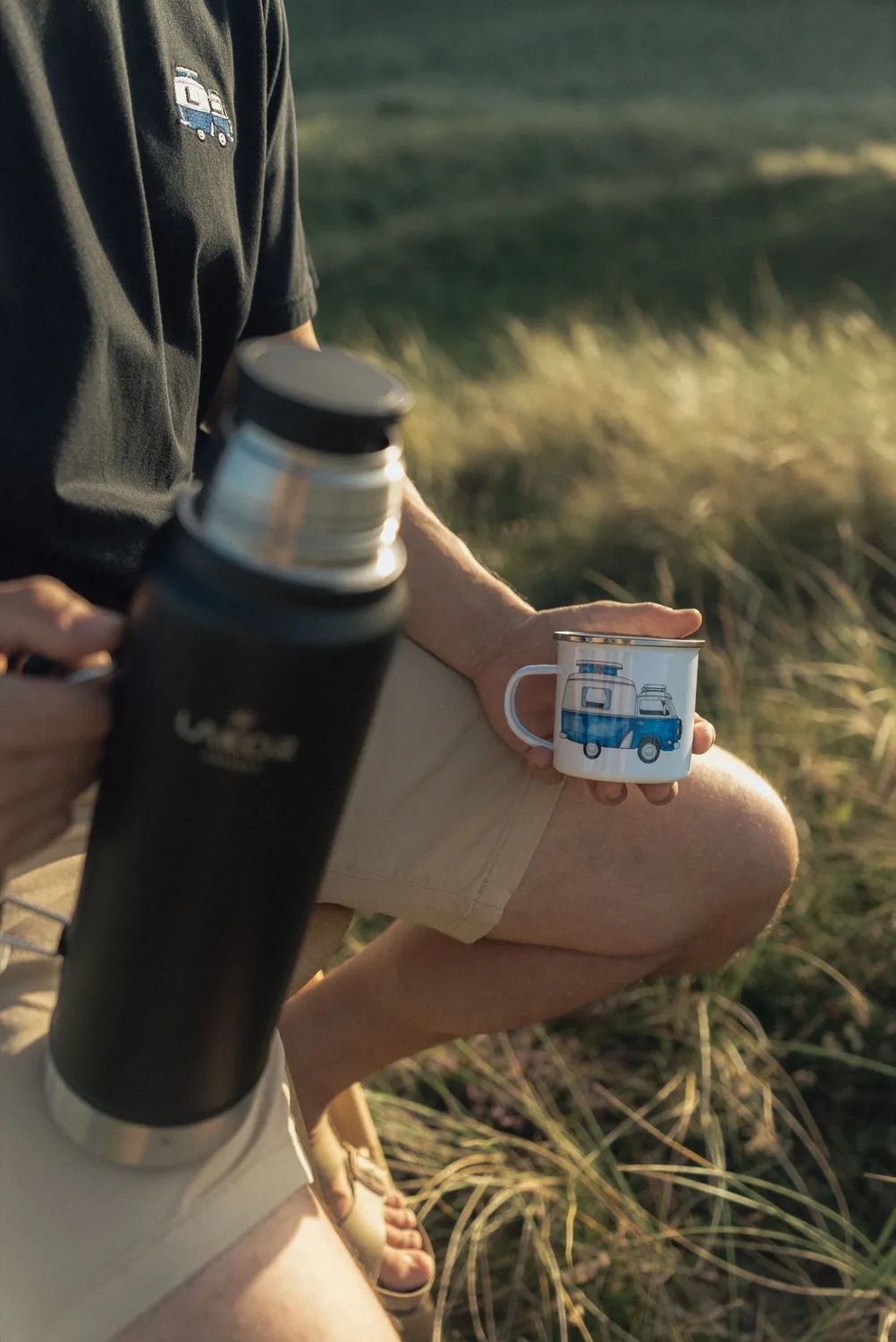 LAKOR Ocean Camper Emaillebecher White Eisen
