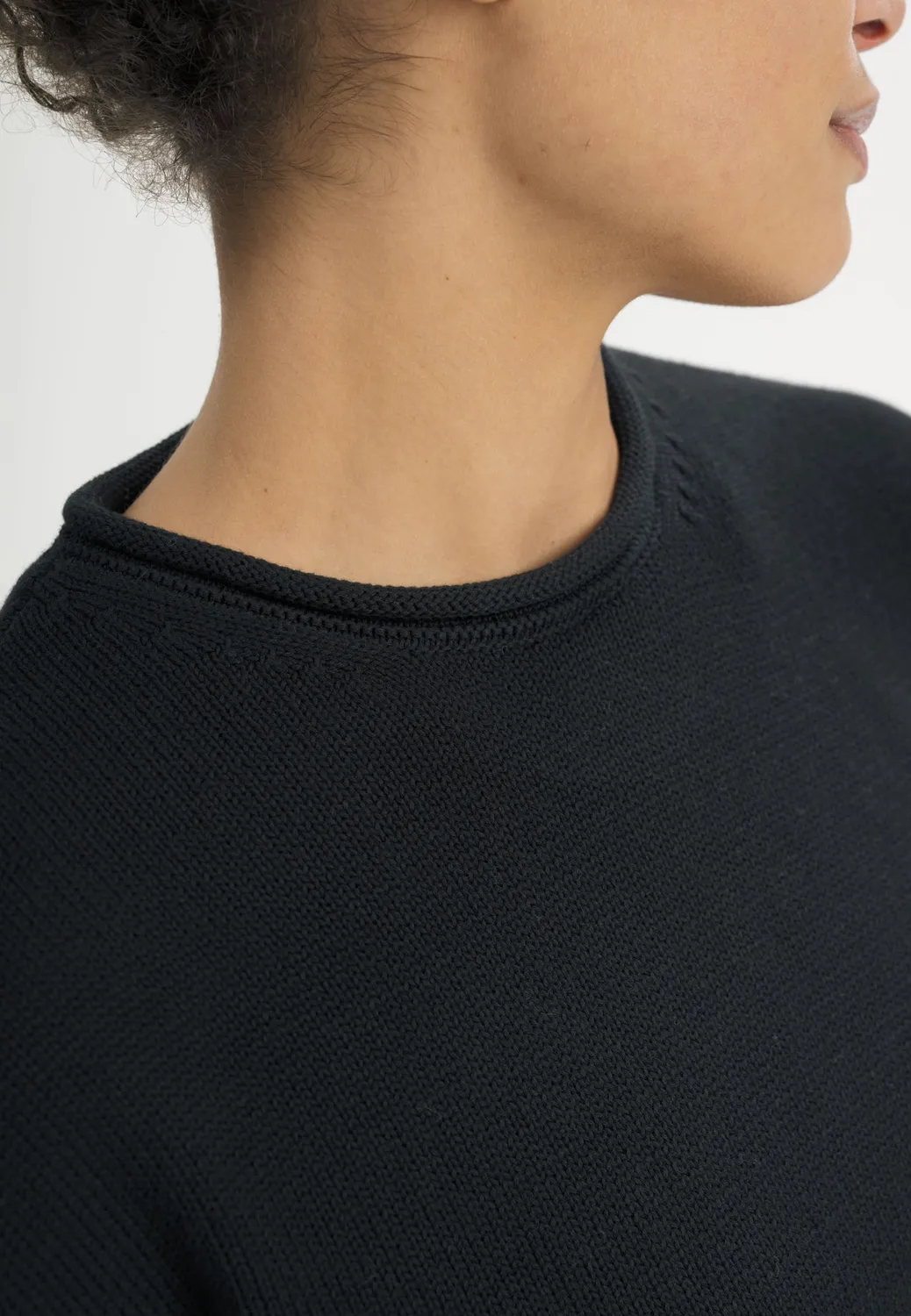 MELA GEETHA Strickpullover kiesel melange aus Baumwolle