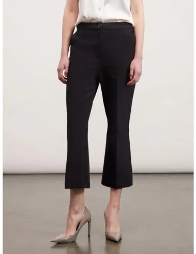 Motivi Kick-Flare-Hose Uni Stoffhose Baumwolle