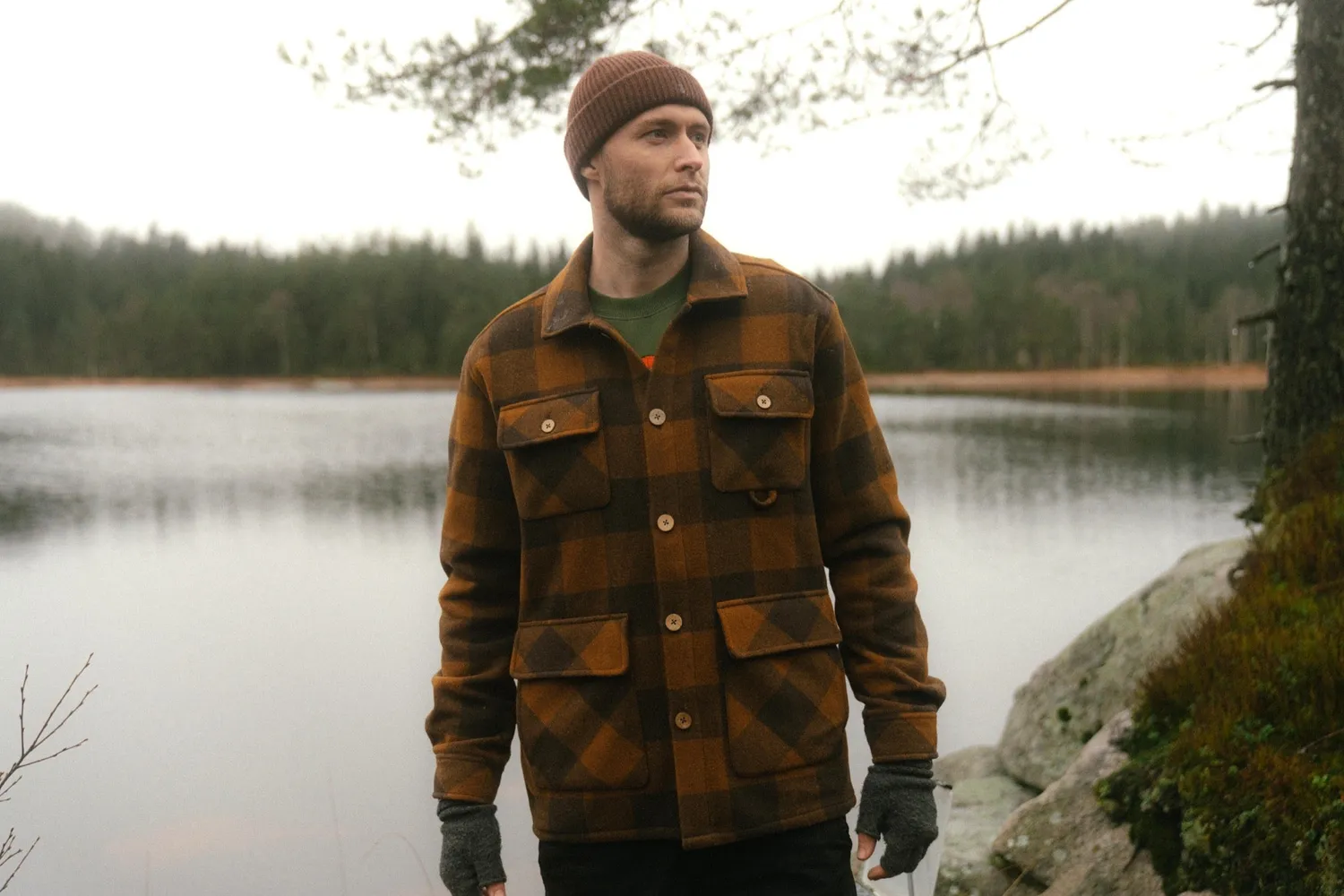 LAKOR Birler Wolljacke Coffee Bean recycelte Wolle