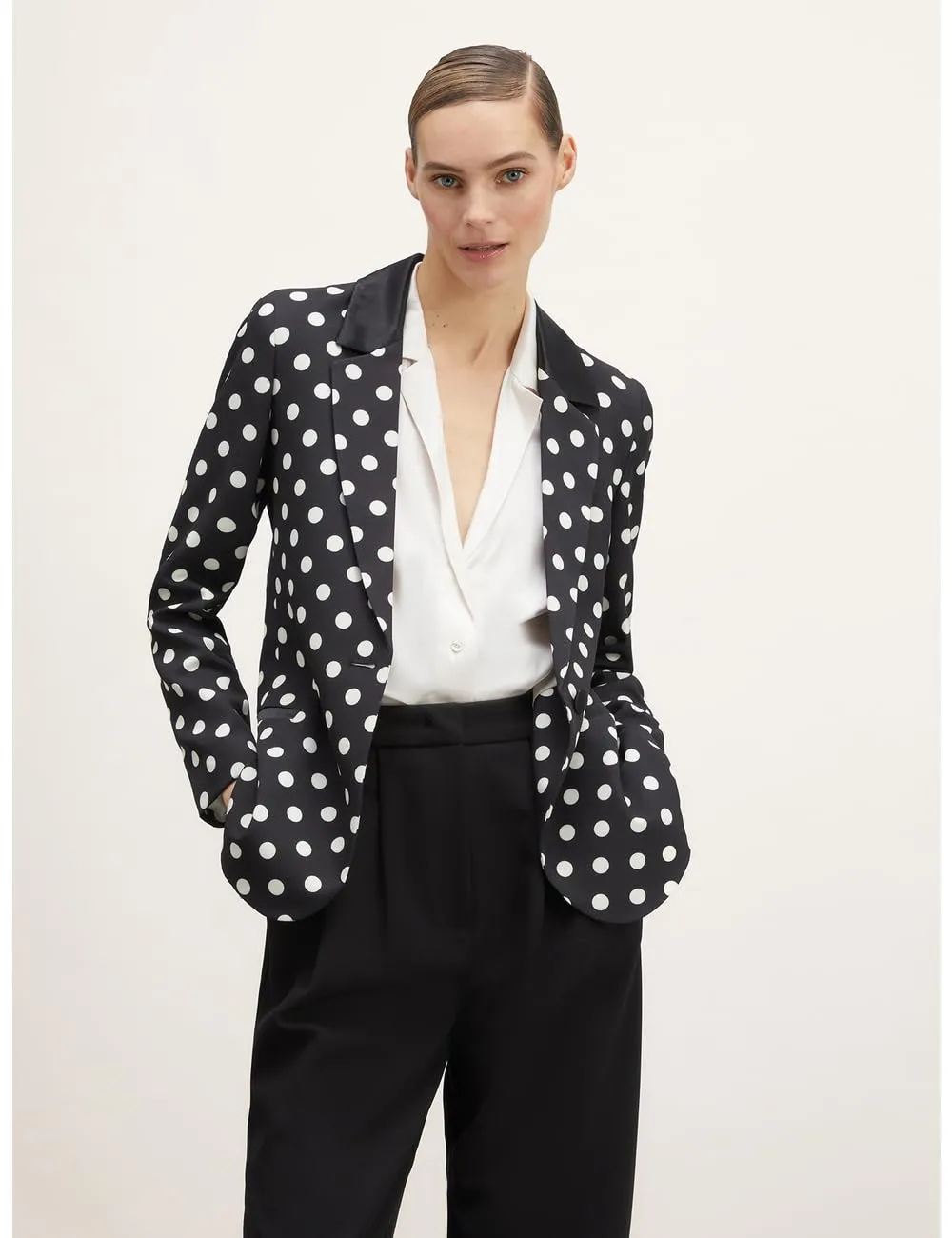 Motivi Blazer mit Punktmuster einreihig Damen gepunktet
