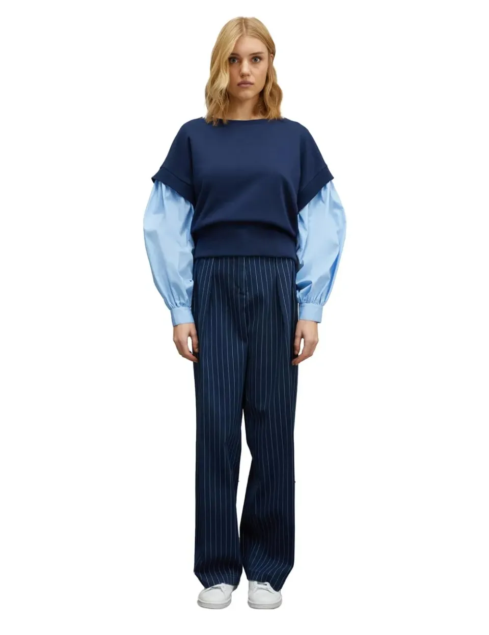 Motivi Kombi-Sweatshirt mit Hemdärmeln Sweatshirt uni