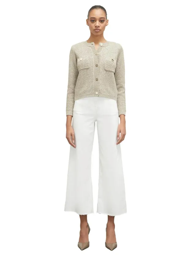 Motivi Kurzer Bouclé-Cardigan Pailletten