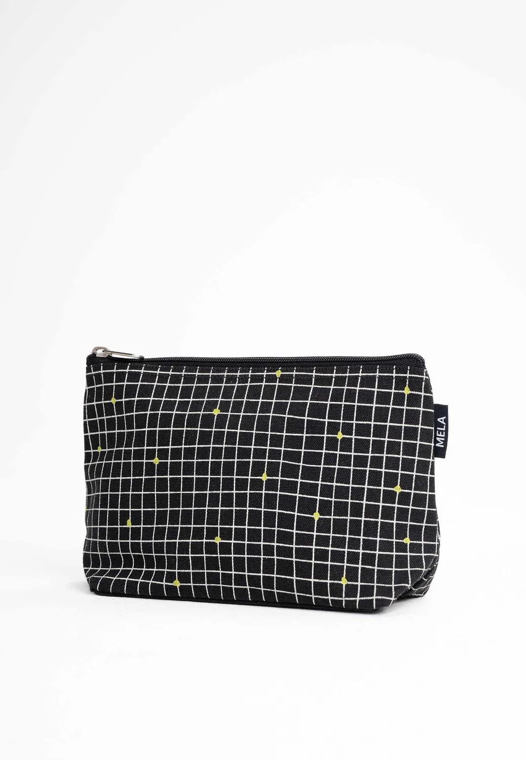 MELA Große Kosmetiktasche greige blue coral print aus Baumwolle