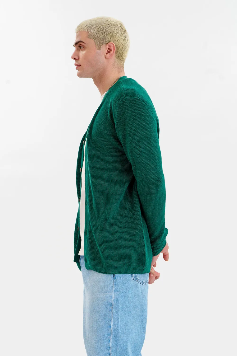 Komodo Lucas Cardigan Grün Herren Bio-Baumwolle