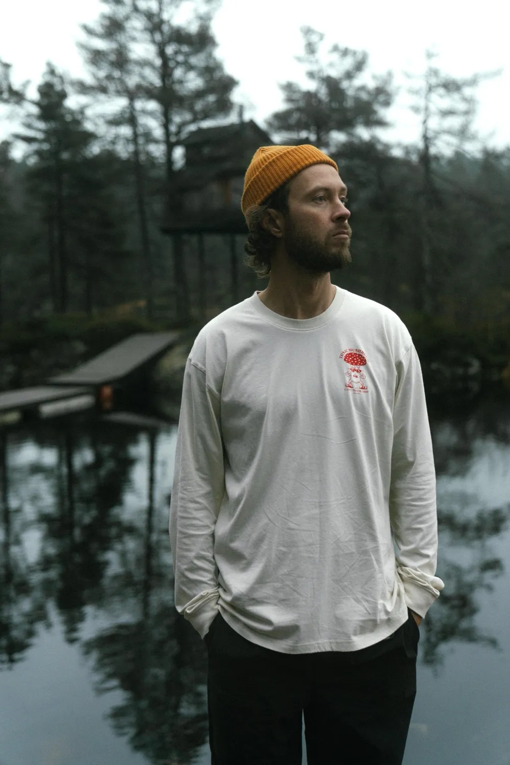 LAKOR Toxic Mushroom Boxfit LS T-Shirt Rainy Day Bio-Baumwolle