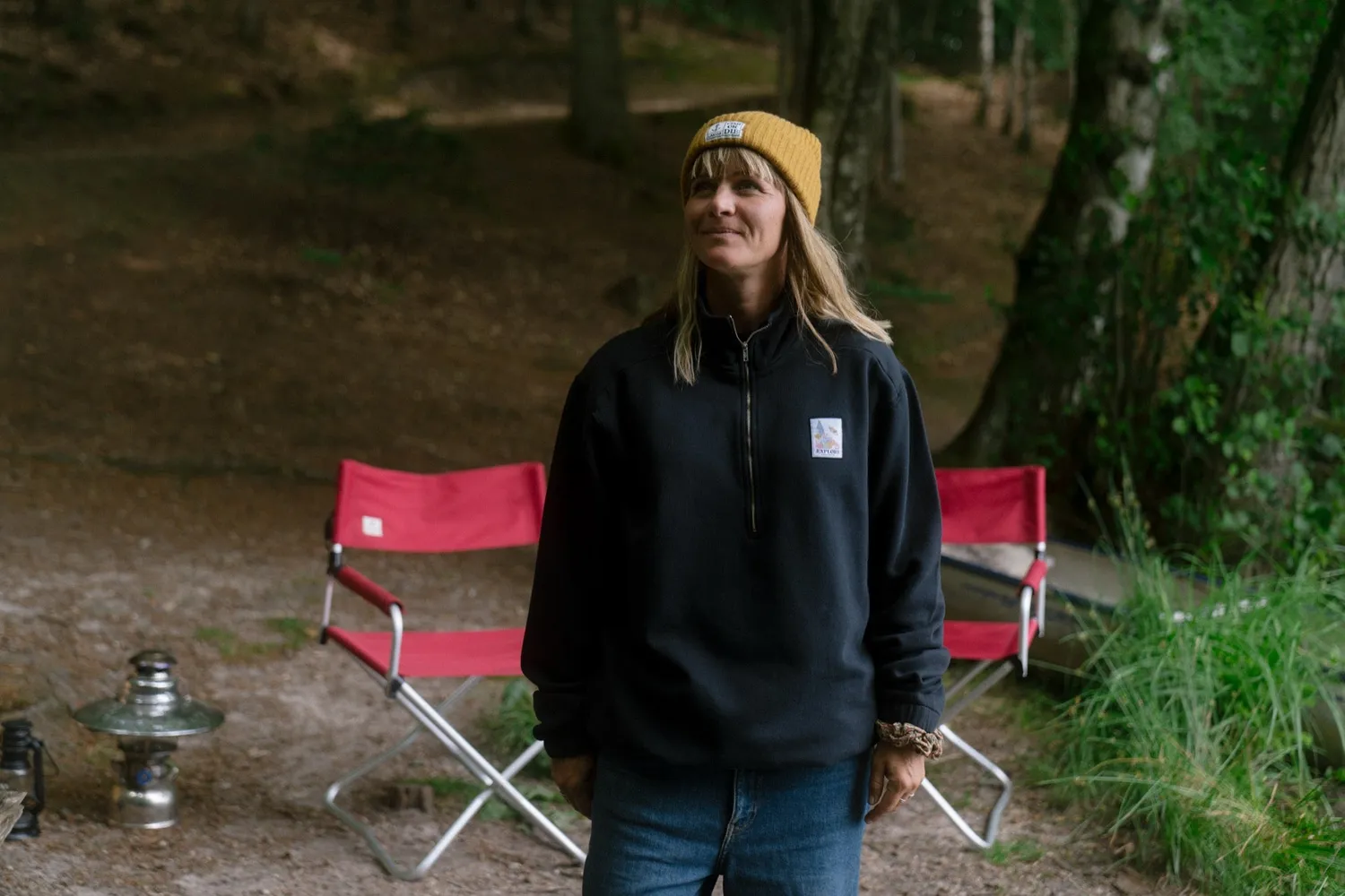 LAKOR Wall of Wonder Halfzip Sweatshirt Moonless Night Bio-Baumwolle