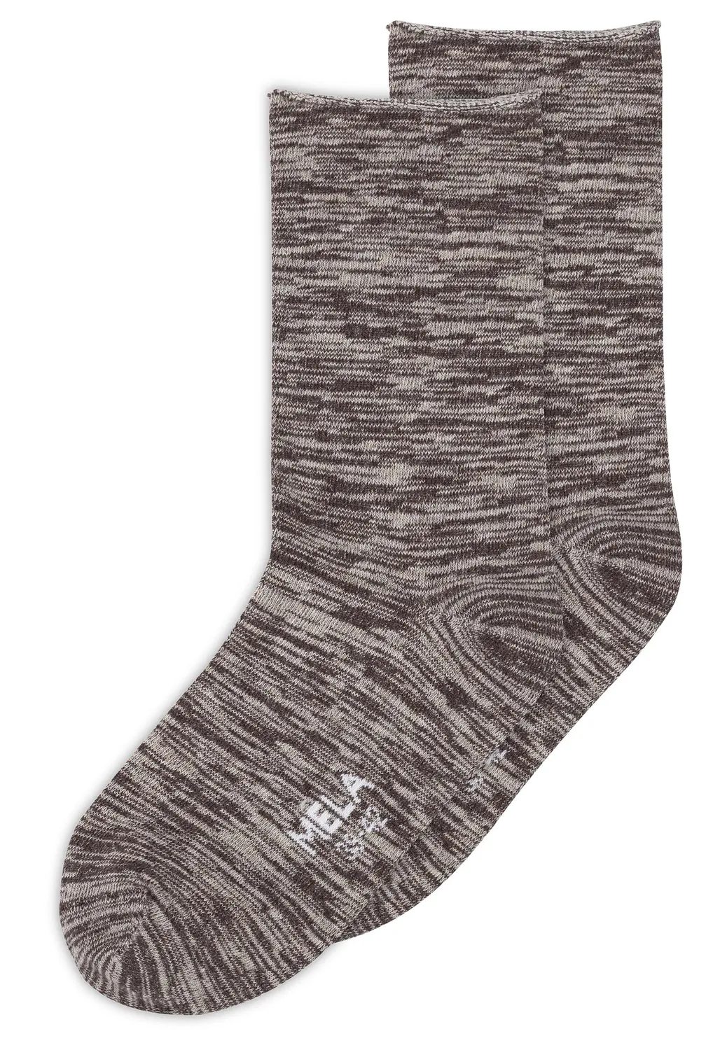 MELA Rollsaum Socken 2 Paare schwarz 39-42 aus Bio-Baumwolle