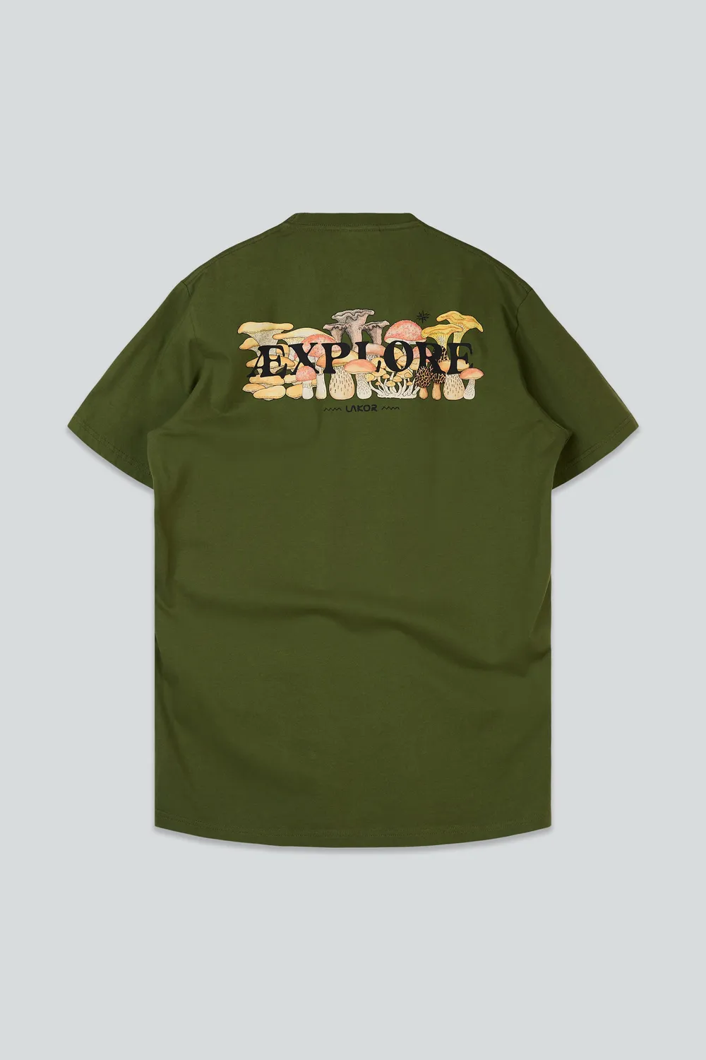 LAKOR Mushroom Forest T-Shirt Rifle Green Bio-Baumwolle