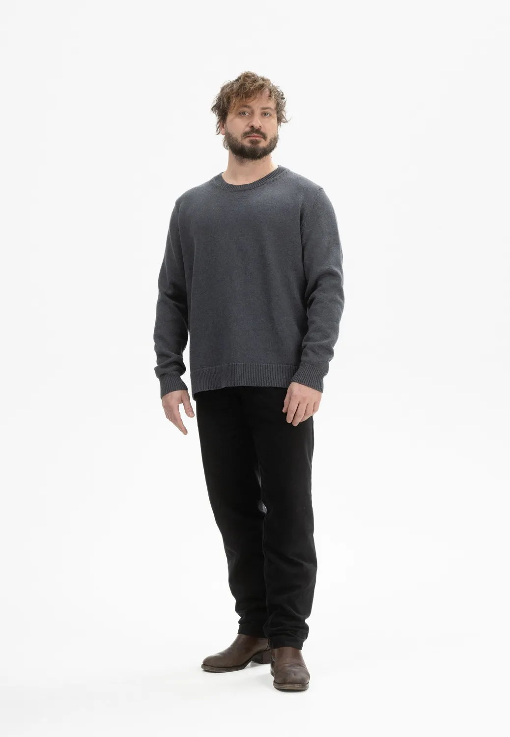 MELA CHARUN Strickpullover schwarz Bio-Baumwolle