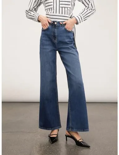 Motivi Lila Jeans weites Bein mittelblau Palazzo