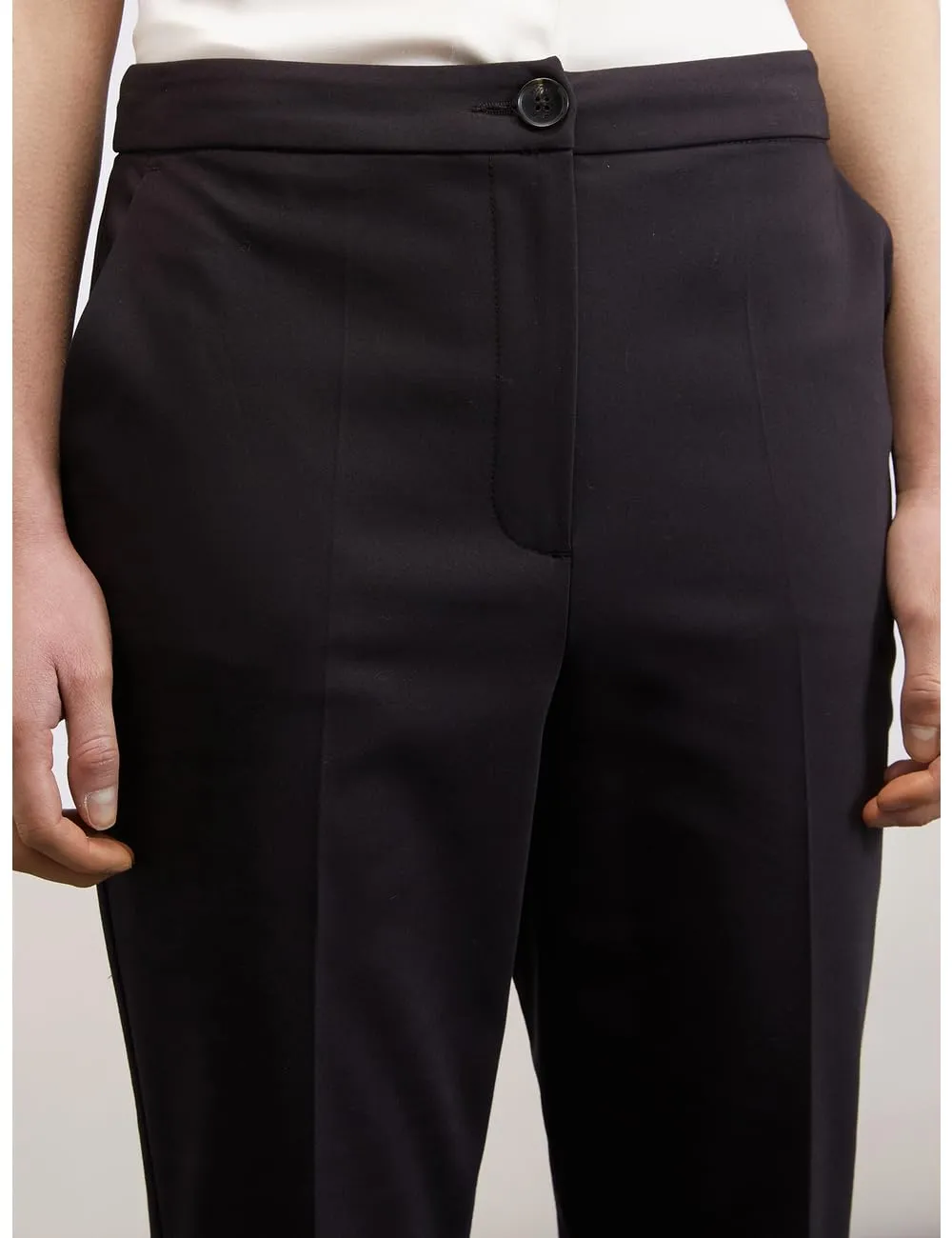 Motivi Kick-Flare-Hose Uni Stoffhose Baumwolle