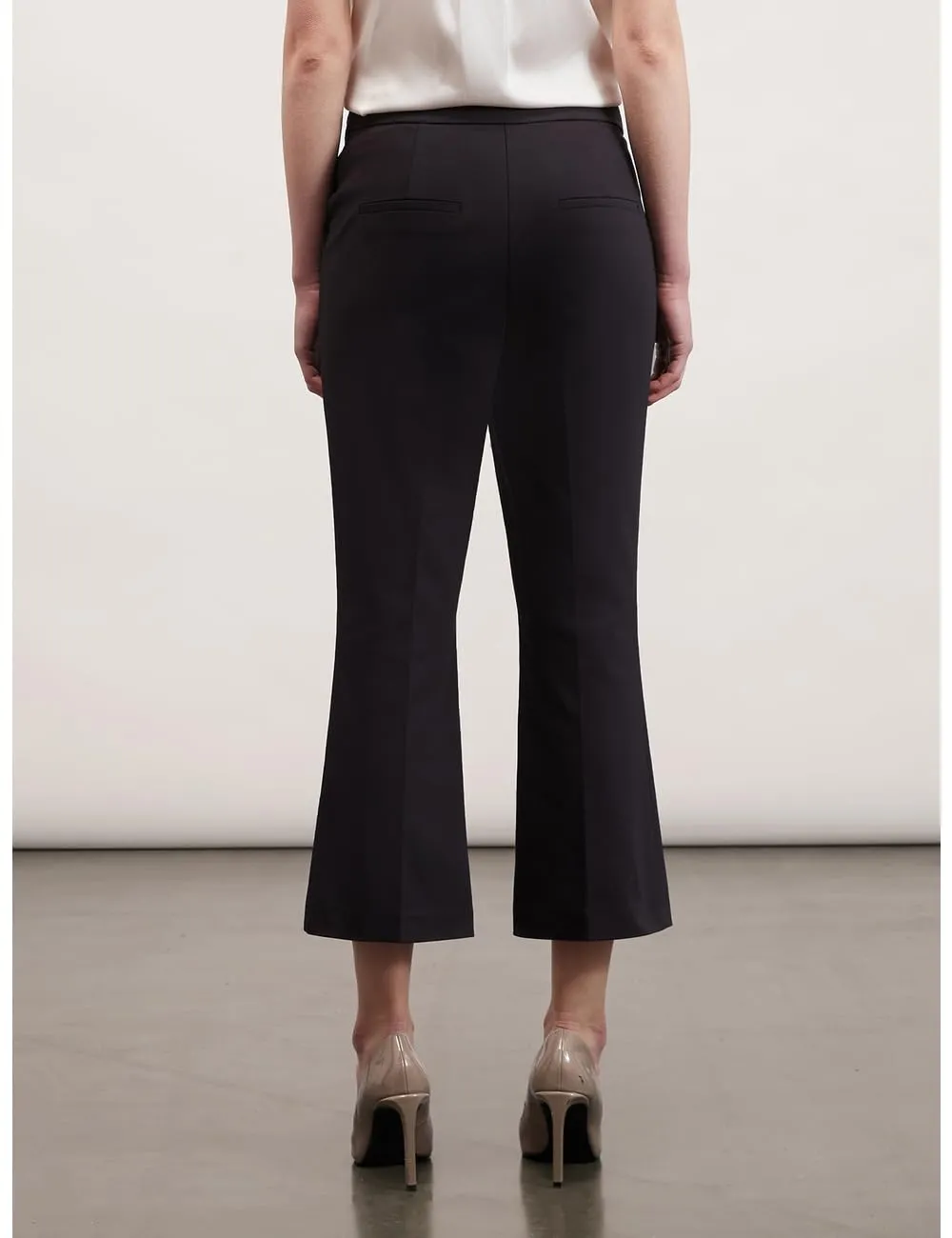 Motivi Kick-Flare-Hose Uni Stoffhose Baumwolle
