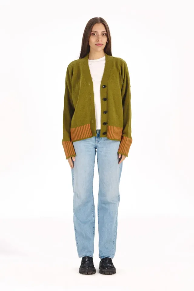 Komodo Cosi Cardigan Merinowolle oliv