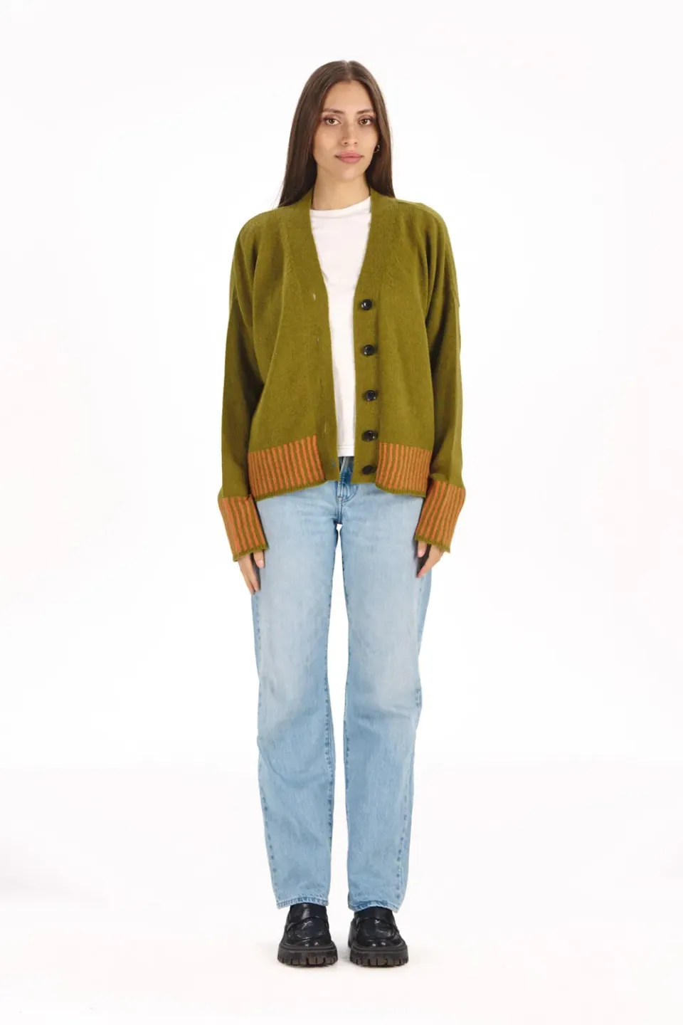 Komodo Cosi Cardigan Merinowolle oliv
