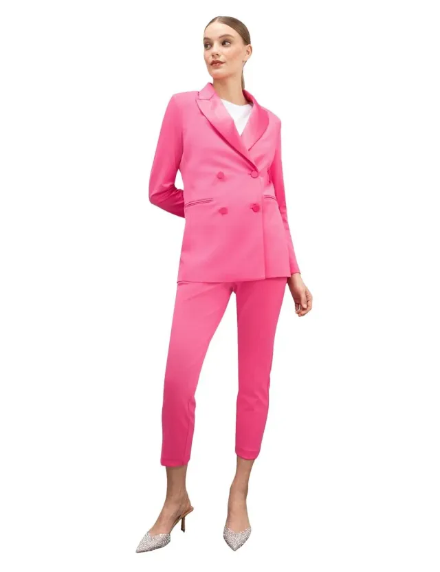 Motivi Blazer lang Jersey mit Satin schwarz
