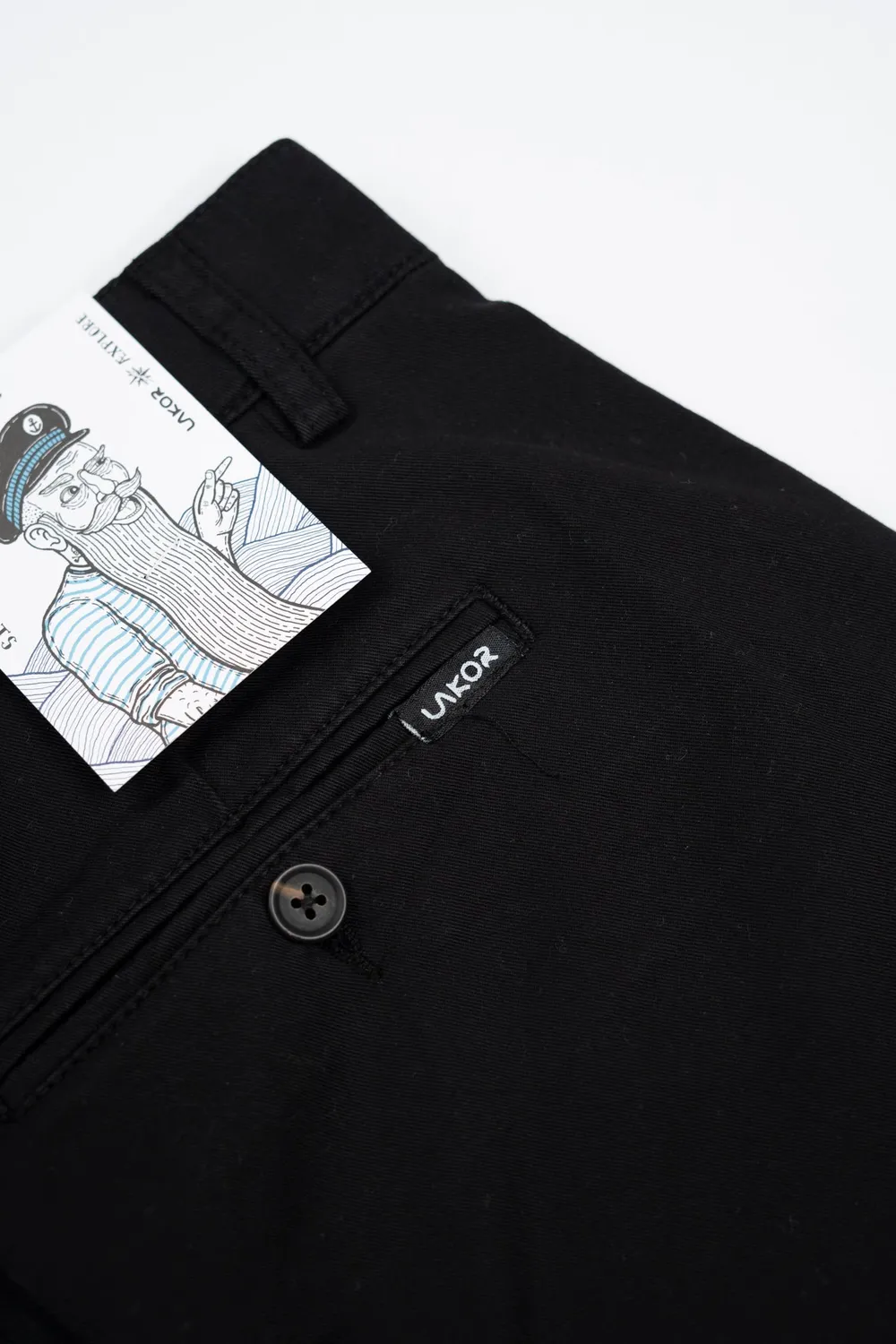 LAKOR McBeardface Shorts Schwarz aus Bio-Baumwolle