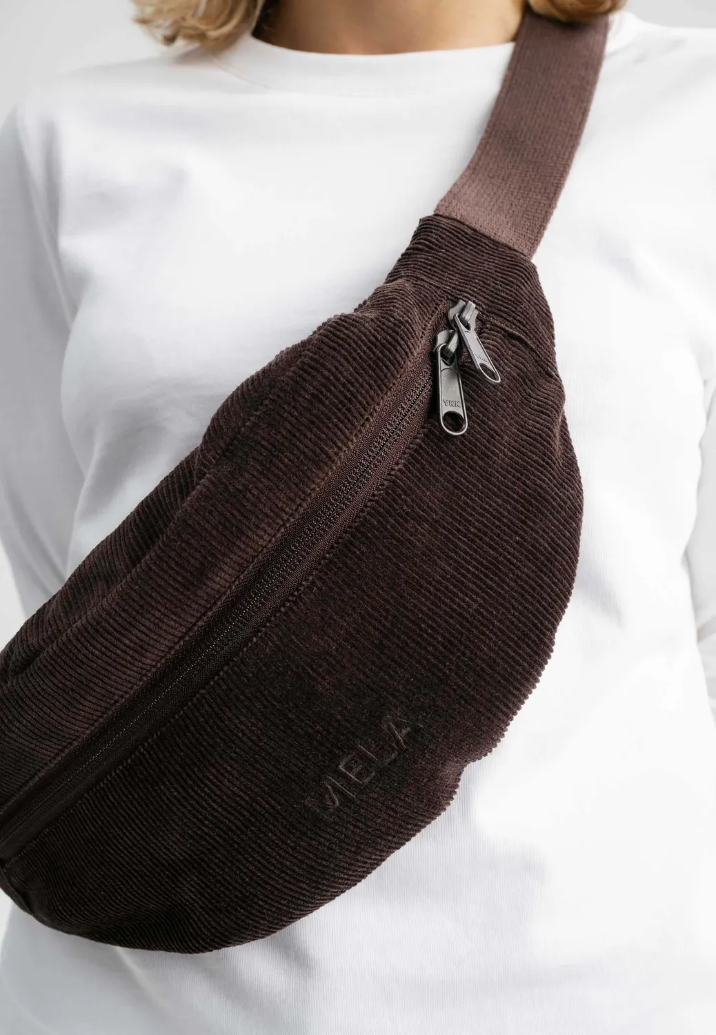 MELA BHAVIN Cord Bauchtasche 3 Liter walnuss