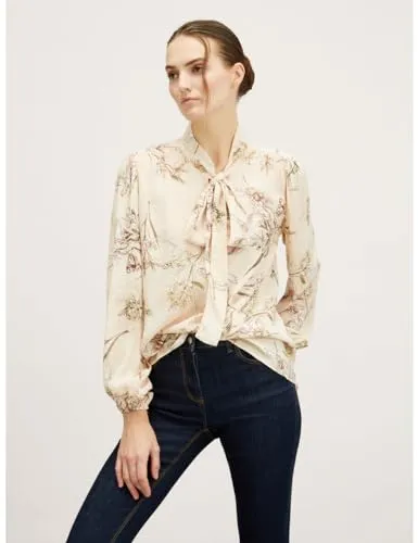 Motivi Bluse Schleife Blumenmuster Musselin