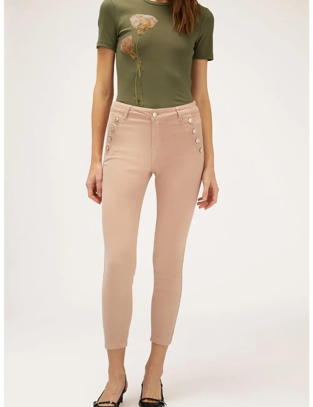 Motivi Skinny-Hose Stretch-Baumwolle Knöpfe