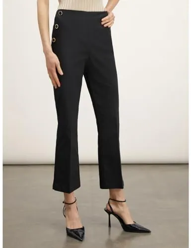 Motivi Kick-Flare-Hose Baumwolle Knopfmotiv