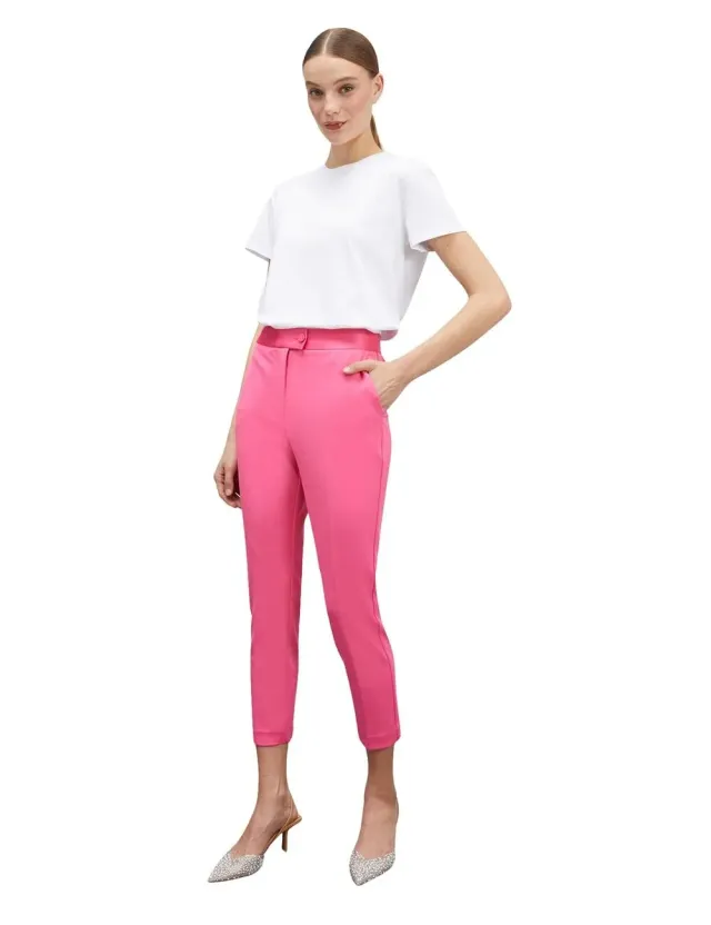 Motivi New York Hose Satineinsätze Stoffhose Jersey