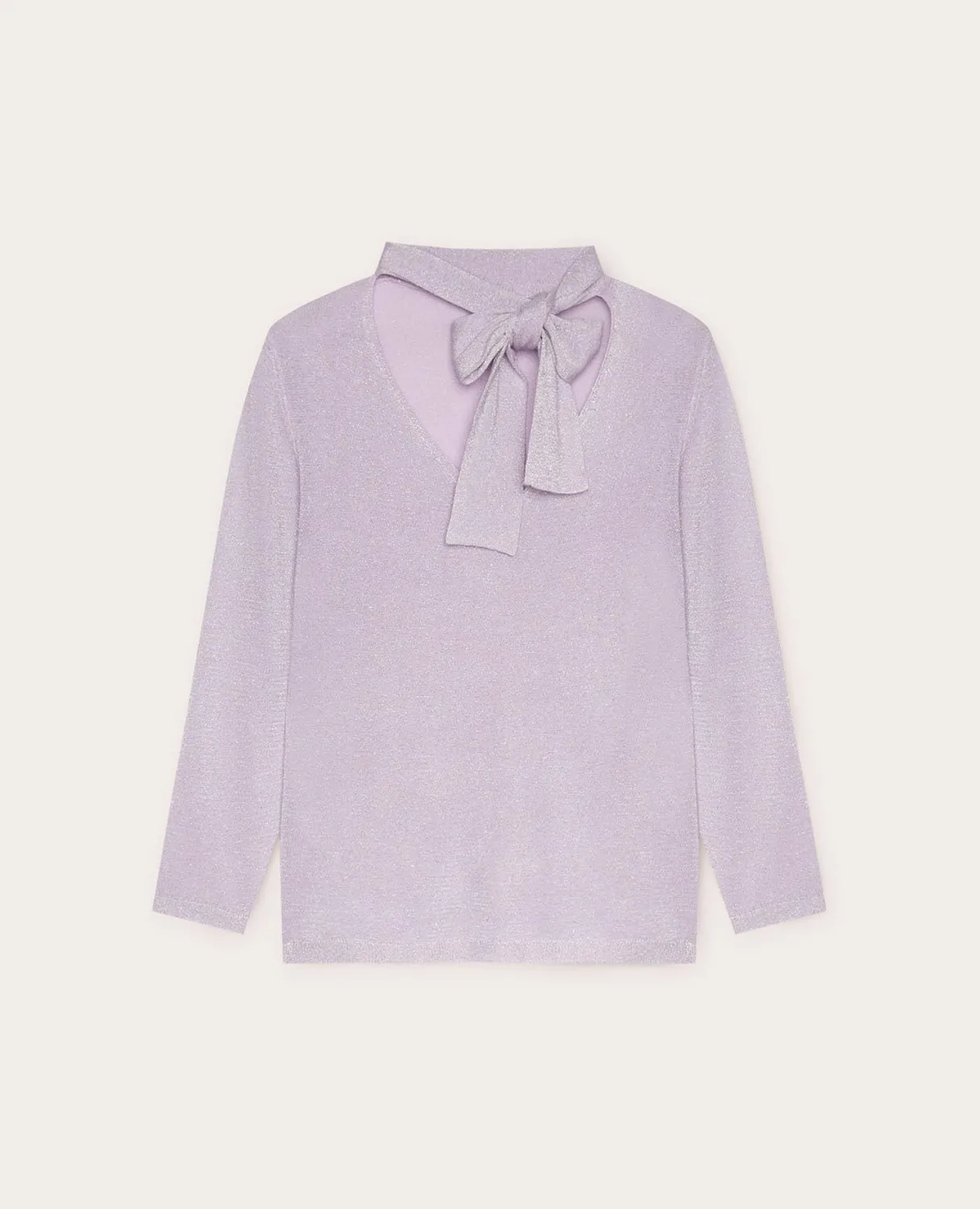 Motivi Lurex-Pullover mit Schärpengürtel Glanz