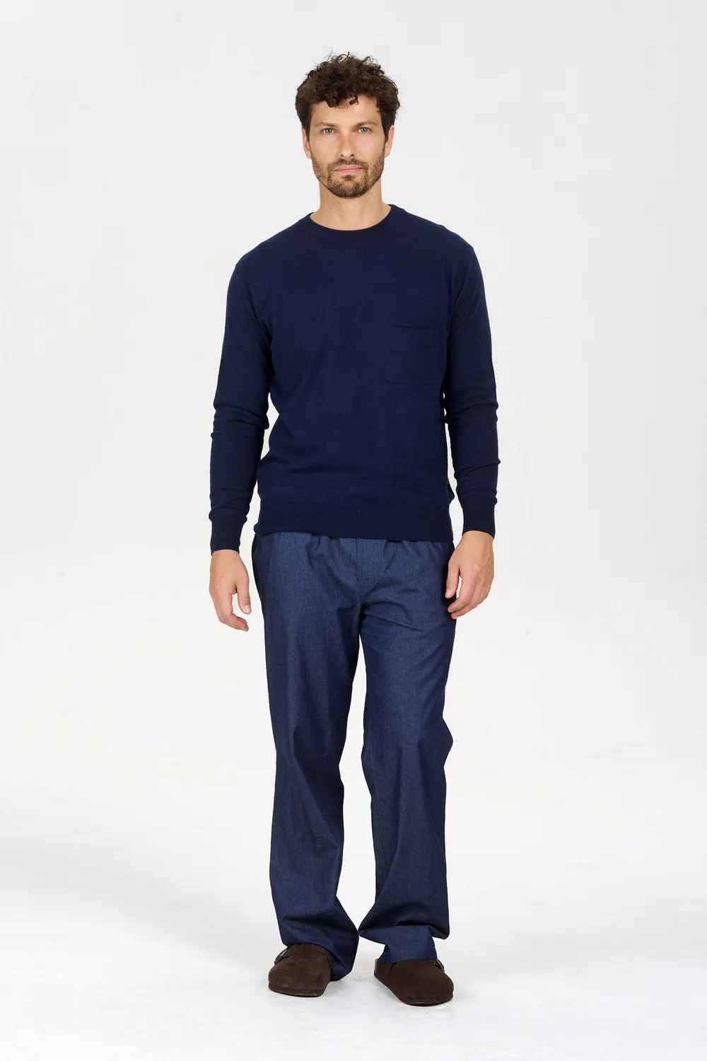 Komodo Pocket Pullover Herren Navy Bio-Baumwolle