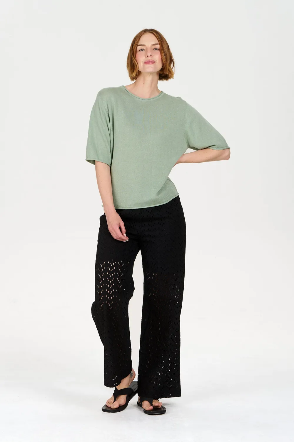 KOMODO CAMILLE T-Shirt Salbei Ramie Bio-Baumwolle