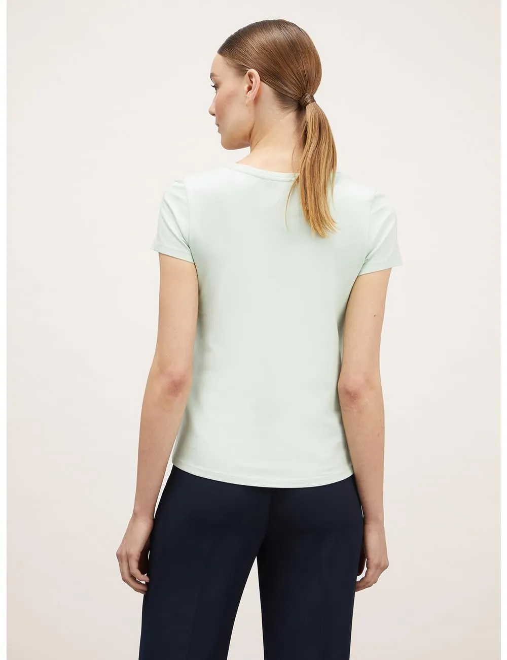 Motivi T-Shirt V-Ausschnitt Steinchen Damen aus Baumwolle