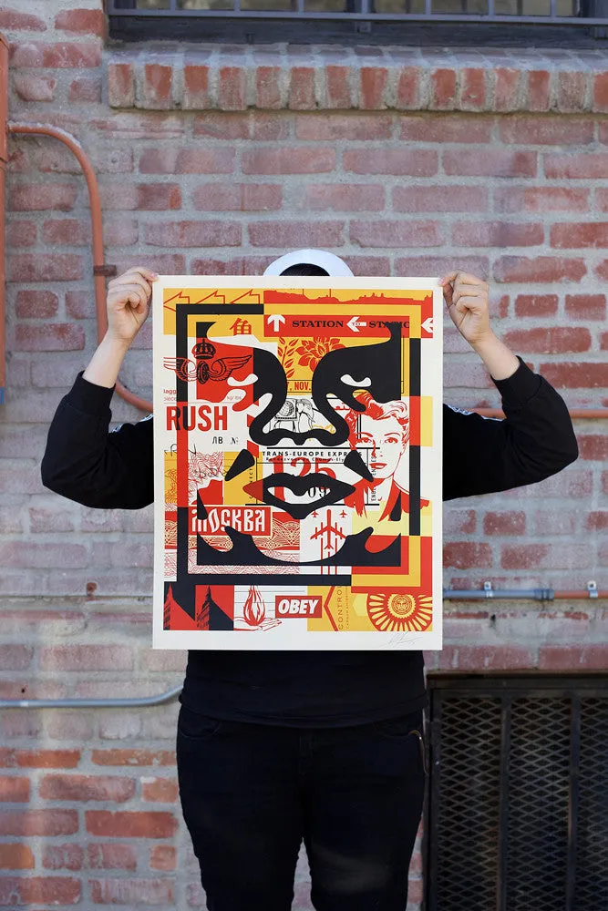 Obey 3-Face Collage Signed Offset Lithograph Set 3-teilig