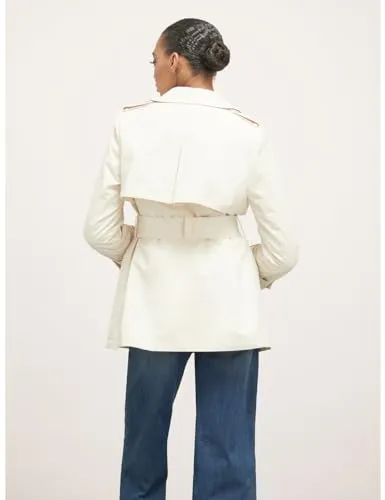 Motivi Kurzer zweireihiger Trenchcoat Weiß 44