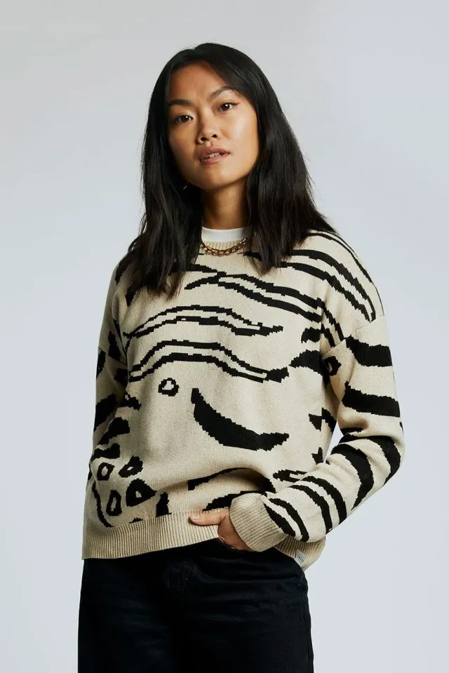 KOMODO TIGER HOPE Pullover Ecru Tigerprint Bio