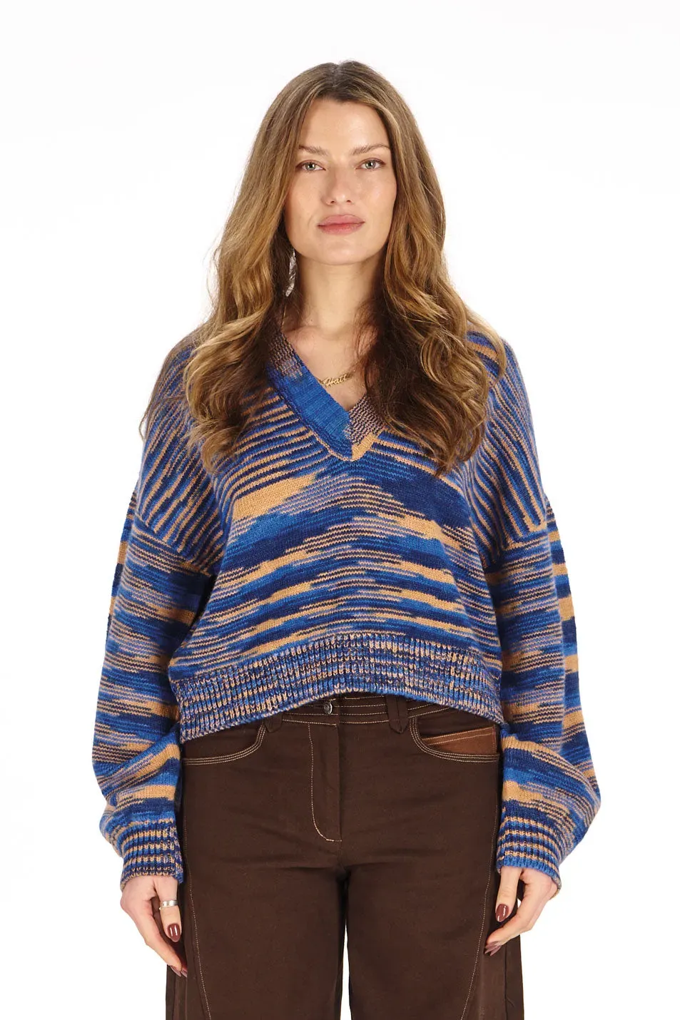 Komodo Faith Pullover Blau Space Dye Lammwolle