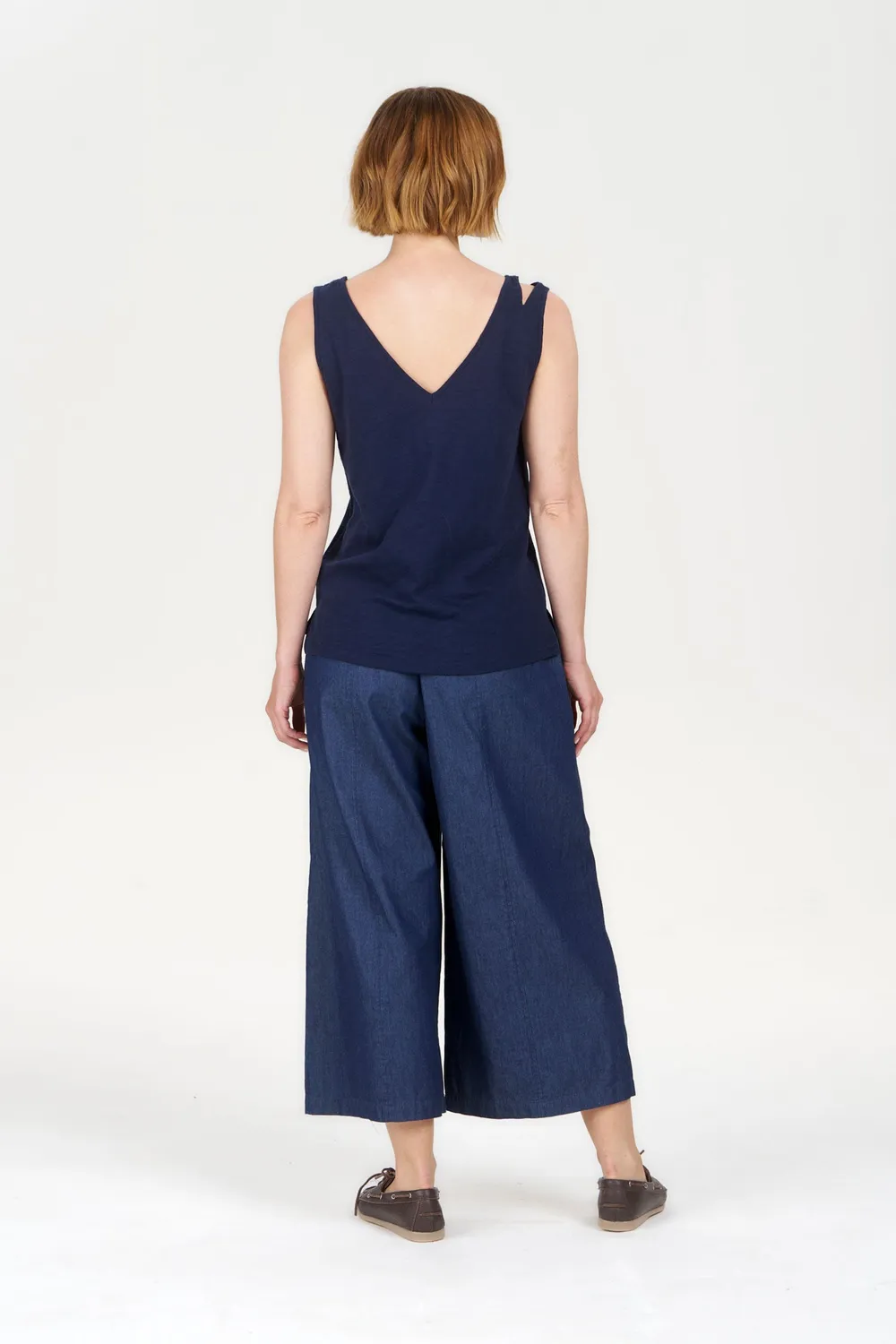 KOMODO SANDER Top Damen navy Größe 12 Ramie-Baumwolle