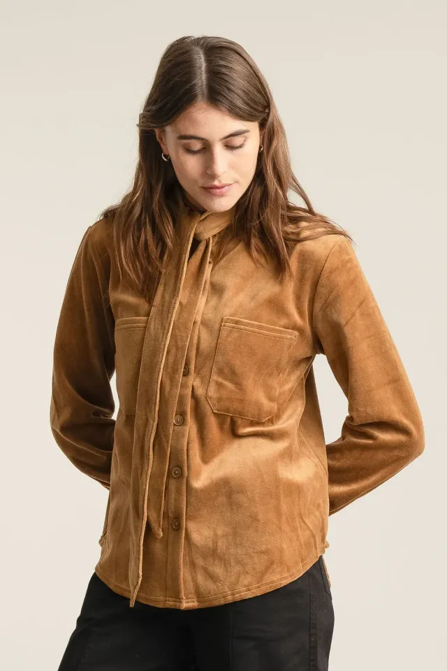 Komodo Ford Velvet Top oliv Samt-Top