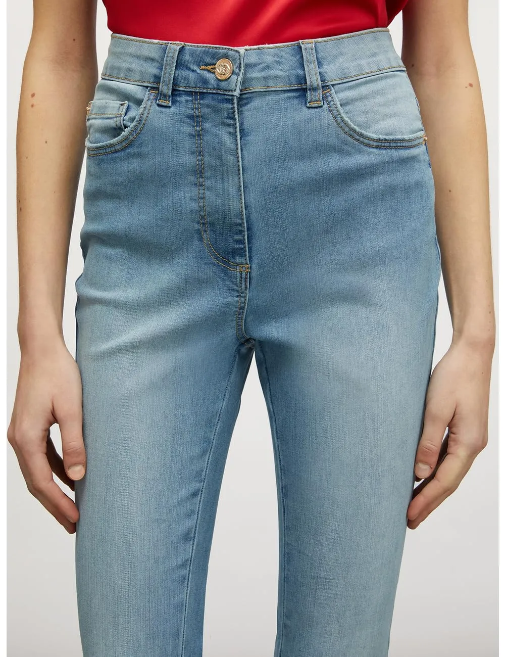 Motivi Elle Flare-Jeans hellblau High Waist