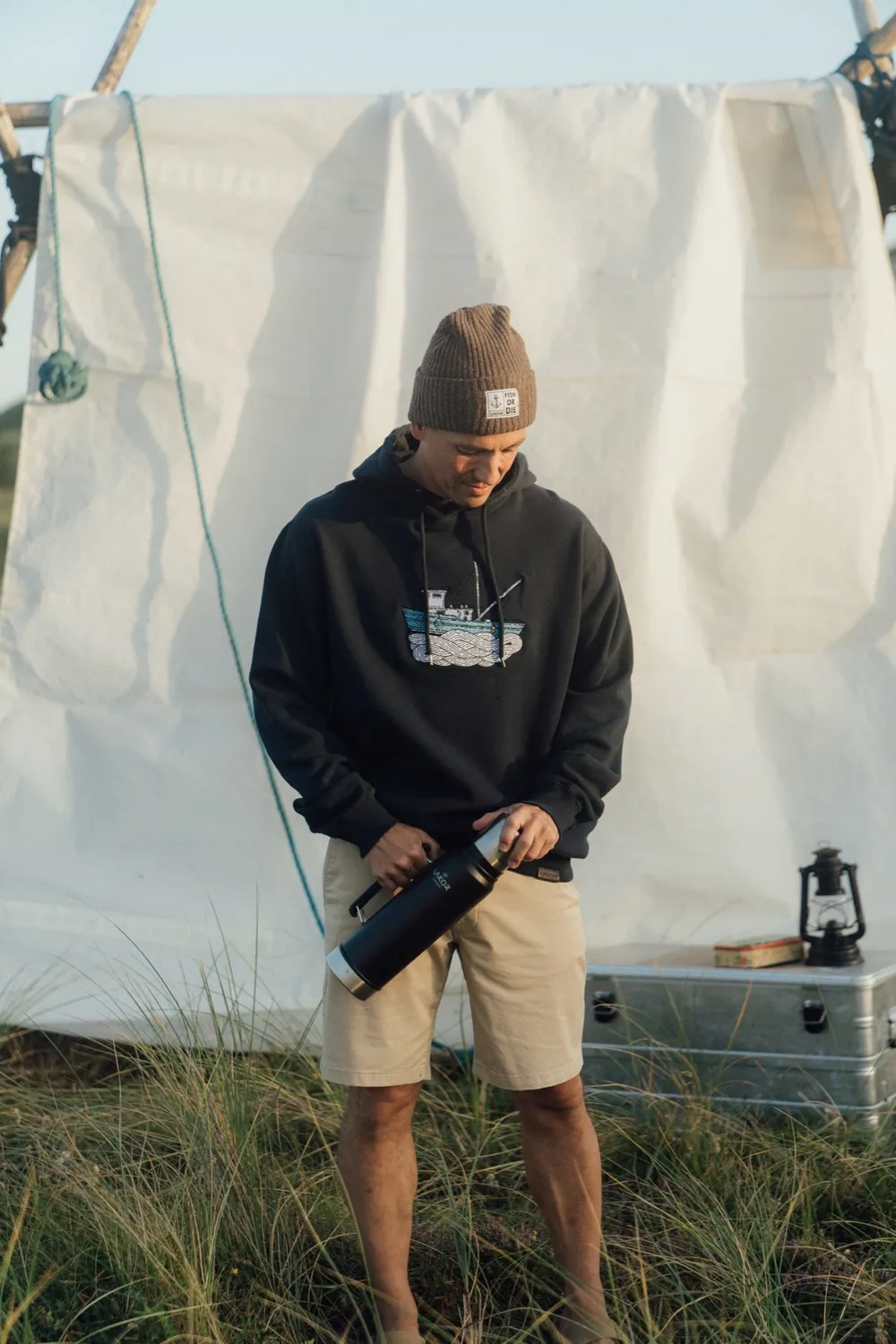 LAKOR Fishing Vessel Hoodie Blueberry Bio-Baumwolle