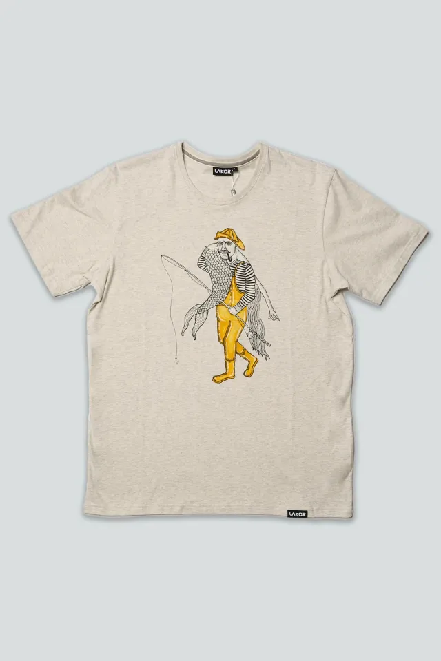 LAKOR Catch of a Lifetime T-Shirt Oatmeal Melange Bio