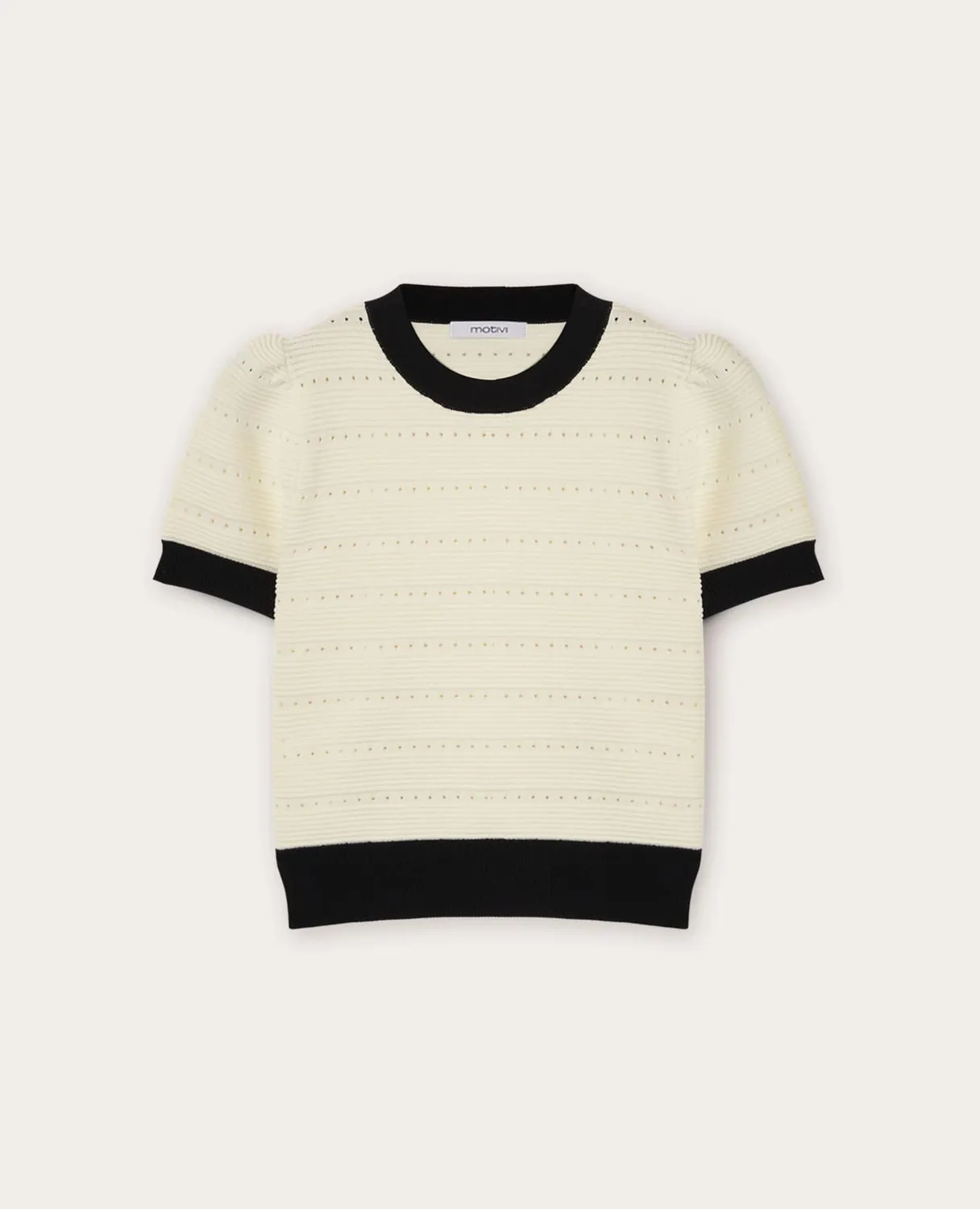 Motivi Spring Summer 24 Kurzpullover Ottoman Rundhals Viskose