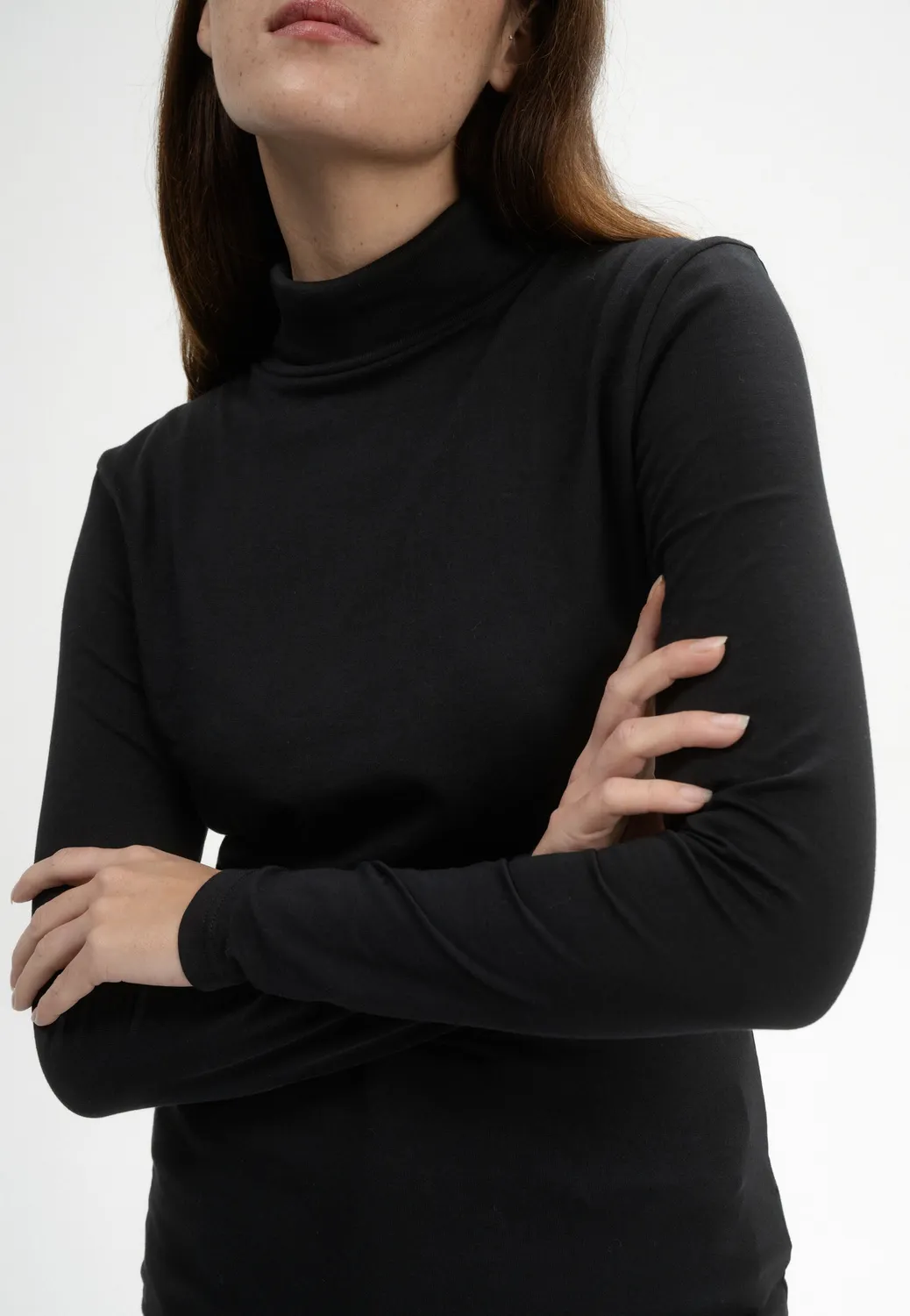 MELA ANCHAL Turtleneck Shirt schwarz Bio-Baumwolle