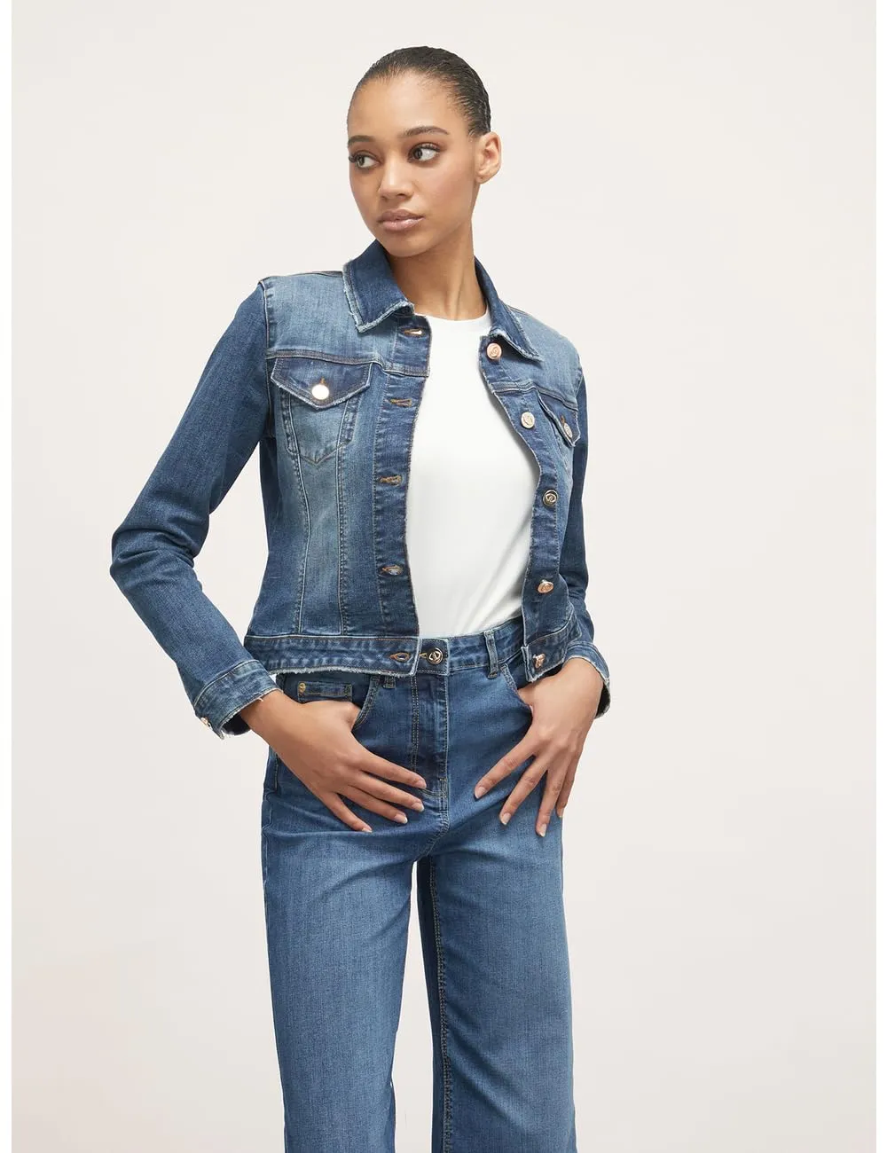 Motivi Denim-Blousonjacke Jeansjacke mittelblau